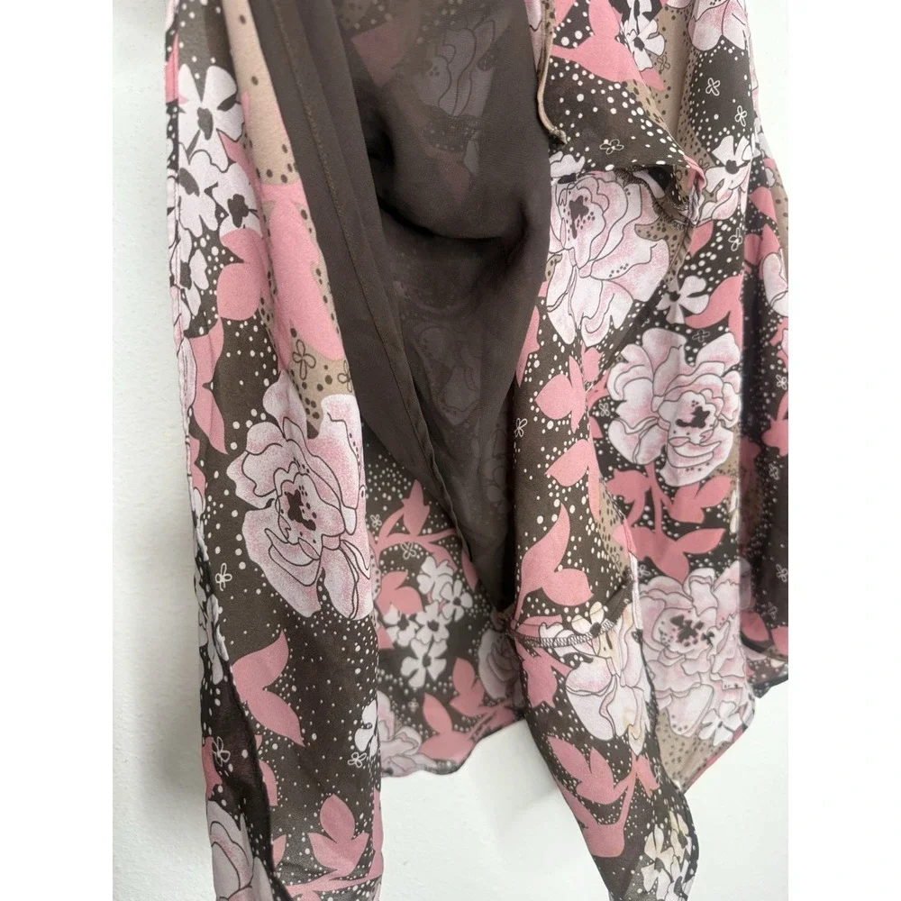 Vintage Y2K Floral Hanky Hem Asymmetrical Skirt Romantic Grunge Fairy Plus 14/16